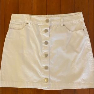 Forever 21 White Denim Mini Skirt